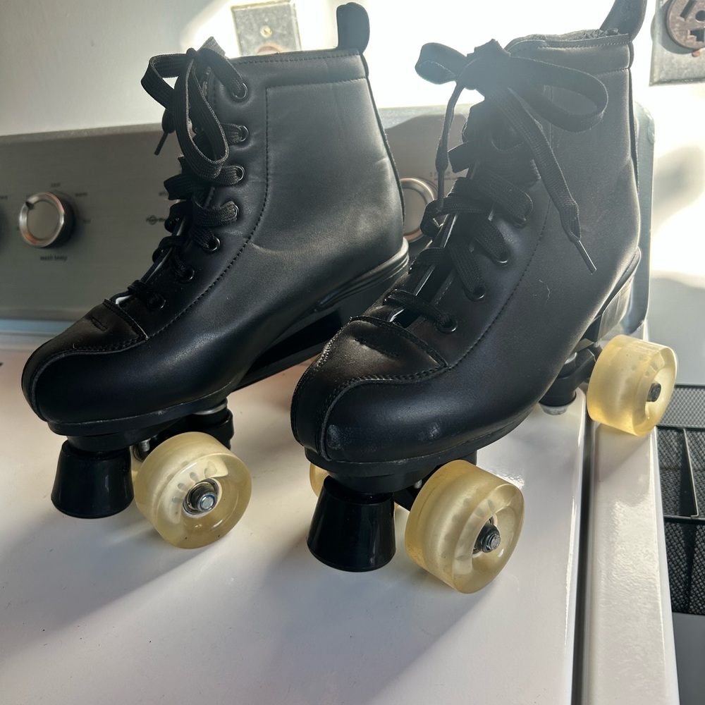 Black Roller Skates with Clear Wheels